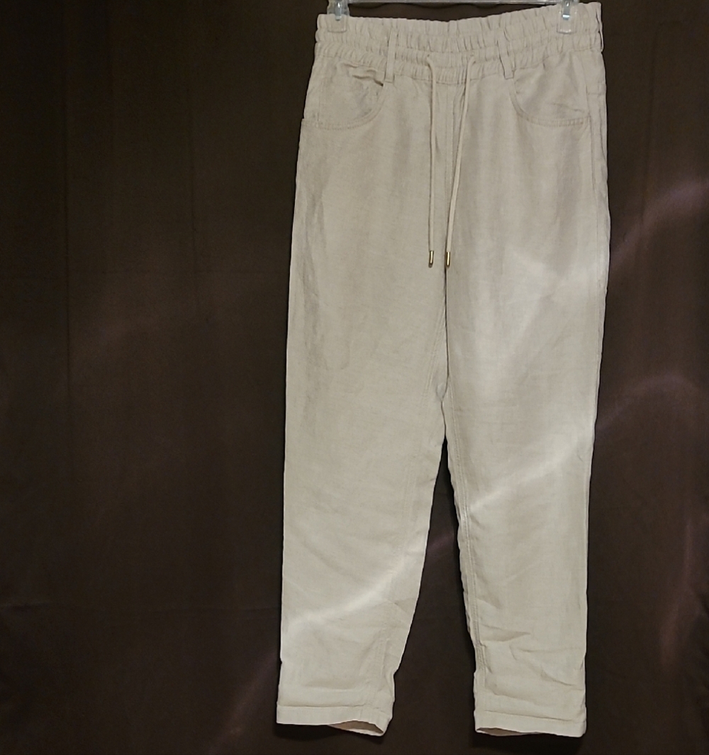 Zara Women's Beige Pants with Drawstring